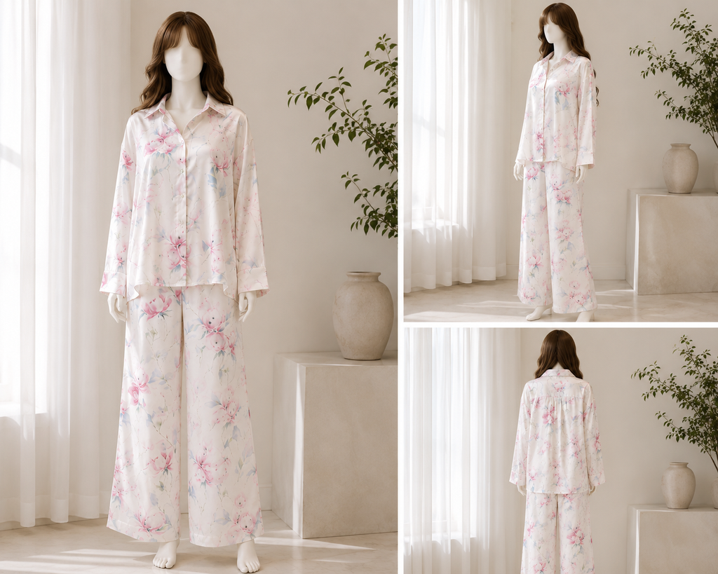 Floral Satin-Style Co-Ord Set