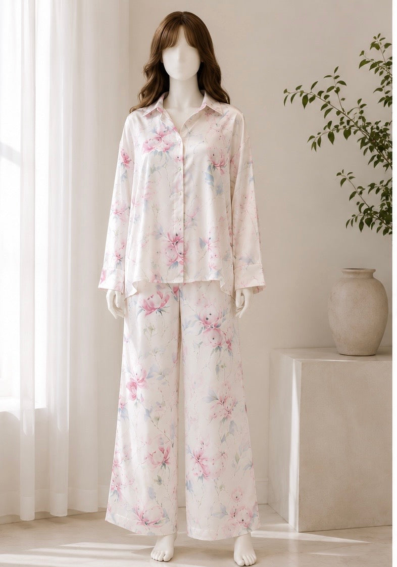 Floral Satin-Style Co-Ord Set