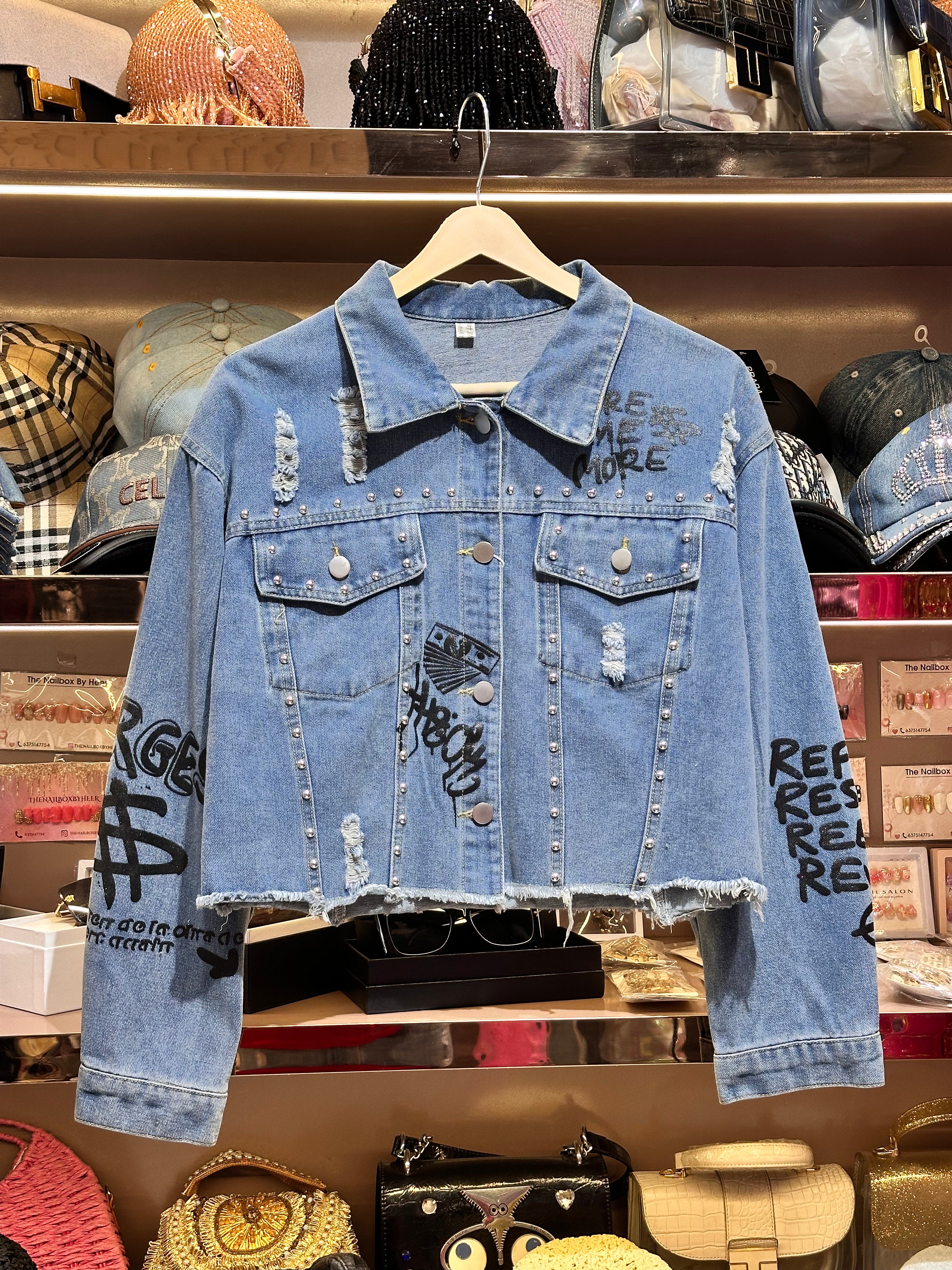 Studded Graphic Denim Jacket (Limited Edition)