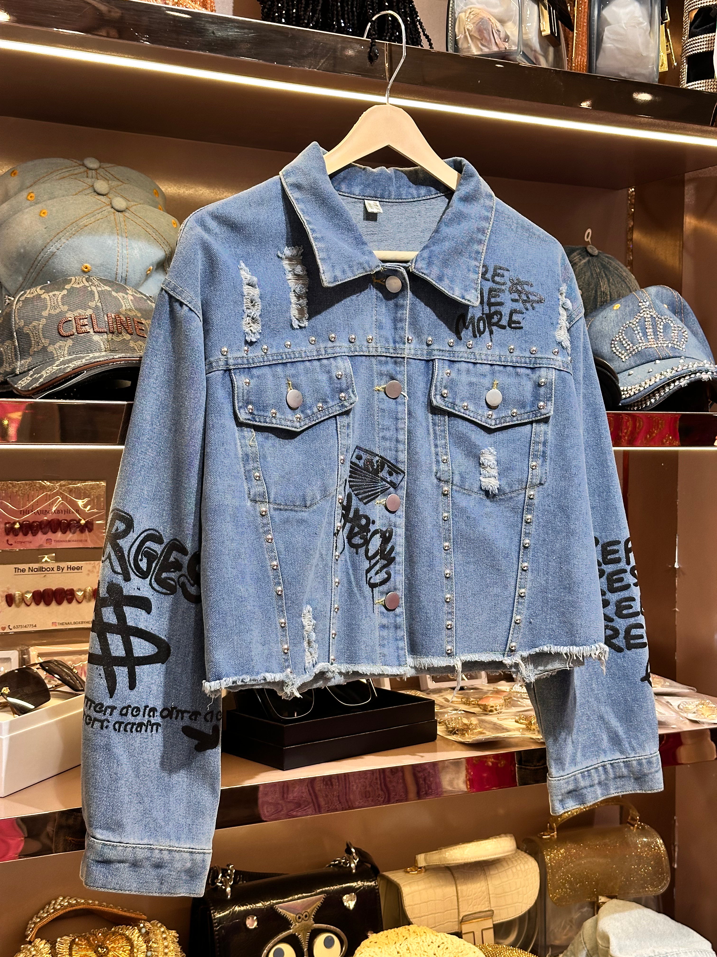 Studded Graphic Denim Jacket (Limited Edition)